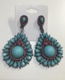Brinco azul turquesa com rosa